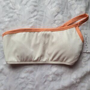 L*Space Bikini Top Women's Small Swim Axel Cream One Shoulder Swimwear NWT